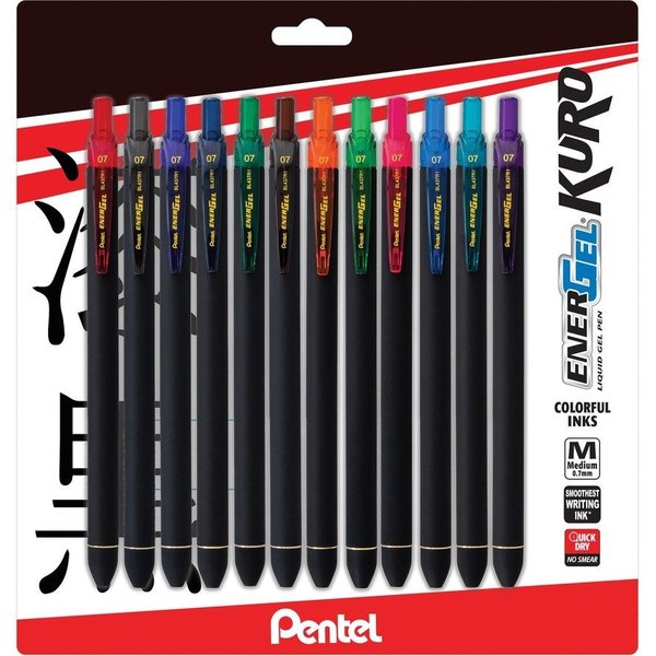 Energel Pen, Gel, 0.7mm, 12/PK, Assorted PK PENBL437R1BP12M